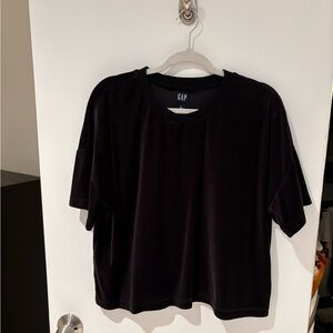 GAP Black Velvet Short Sleeved Top